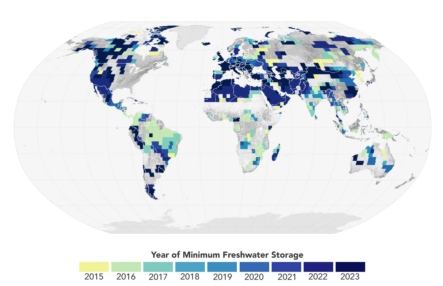 NASA Satellites Reveal Abrupt Drop in Global Freshwater Levels – GRACE ...